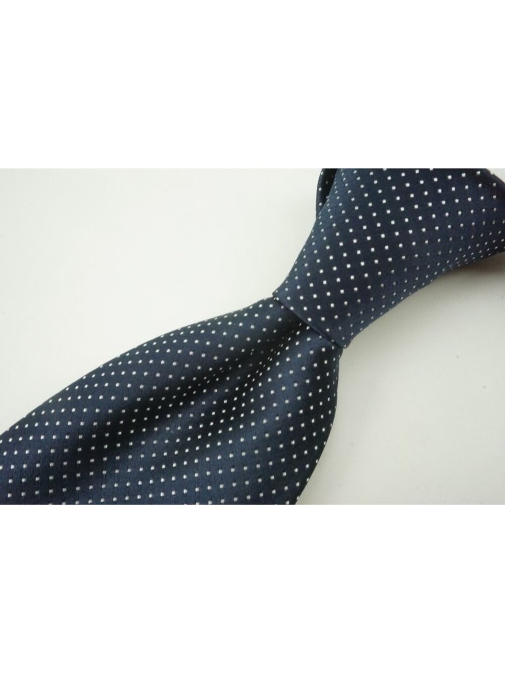 Canali Navy Blue Ivory White Pin Micro Dot 100% Silk Tie Brand New With Tags